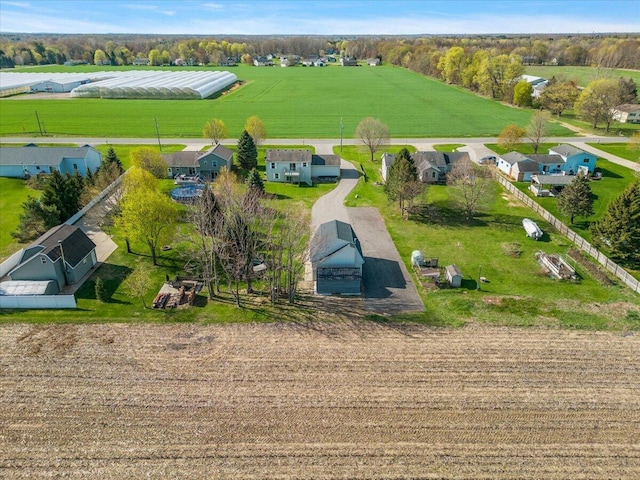 aerial view featuring a rural view