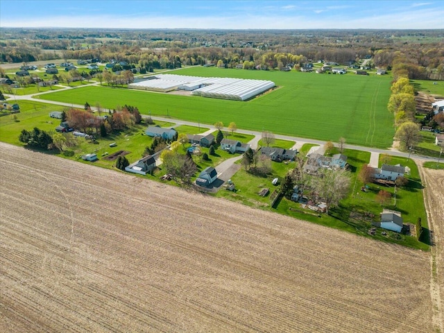 bird's eye view with a rural view