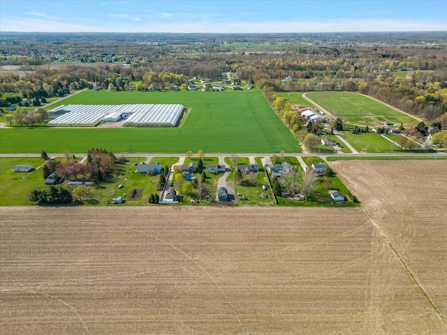 bird's eye view with a rural view