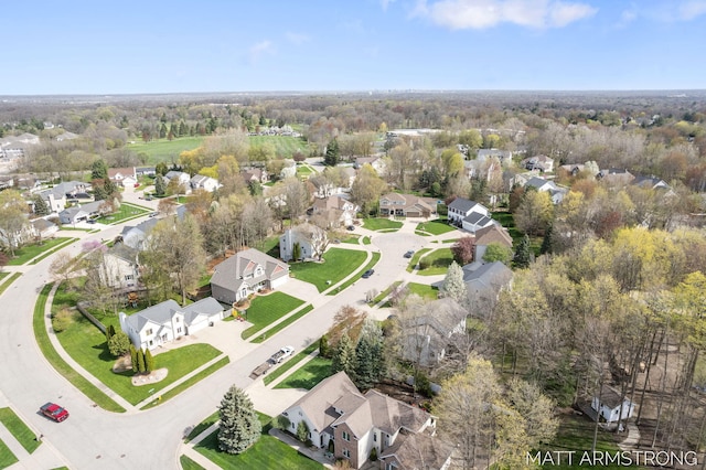 bird's eye view featuring a residential view