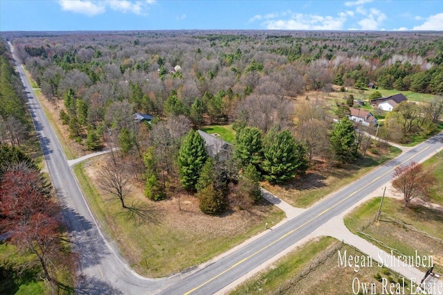bird's eye view with a view of trees