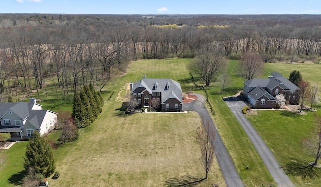 7136 N Meadows Trl, Dexter, MI 48130 - birds eye view of property featuring a forest view