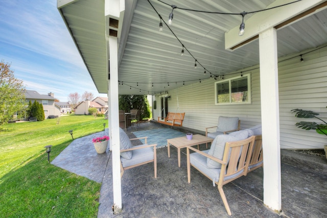 view of patio / terrace with an outdoor hangout area