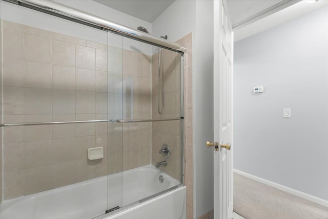 full bathroom featuring baseboards and enclosed tub / shower combo
