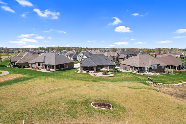 aerial view with a residential view