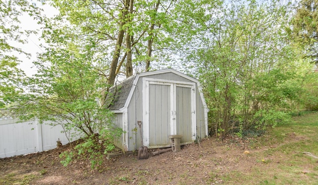 view of shed