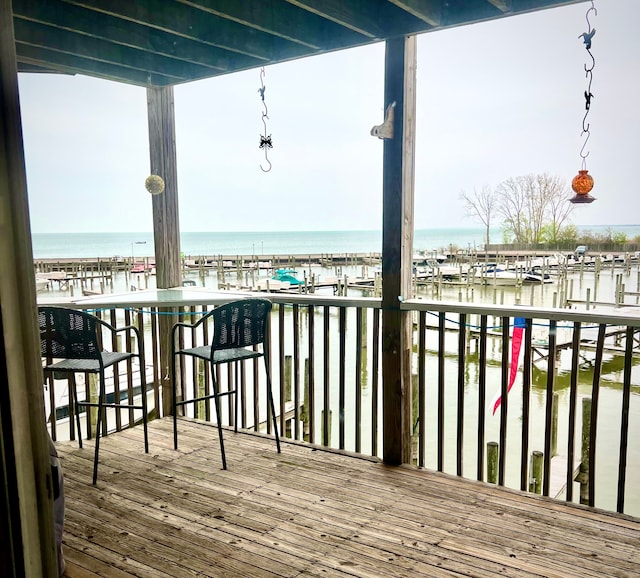 37510 Jefferson Ave Unit 203, Harrison Township, MI 48045 - wooden terrace with a water view