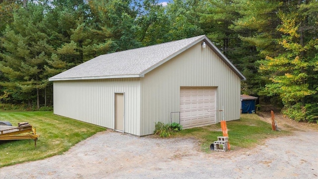 4335 Kings Corner Rd, Glennie, MI 48737 - detached garage featuring dirt driveway