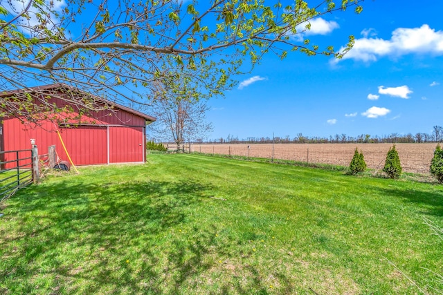 8531 S Waldron Rd, Pittsford, MI 49271 - view of yard featuring fence, an outbuilding, and a rural view