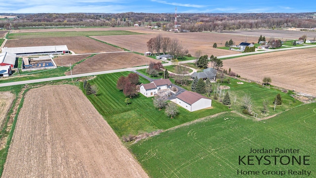 aerial view featuring a rural view