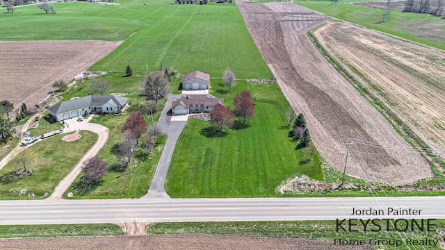 drone / aerial view with a rural view