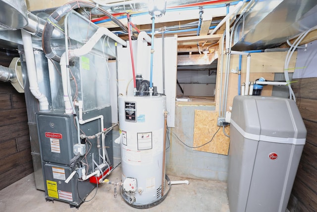 utility room with gas water heater