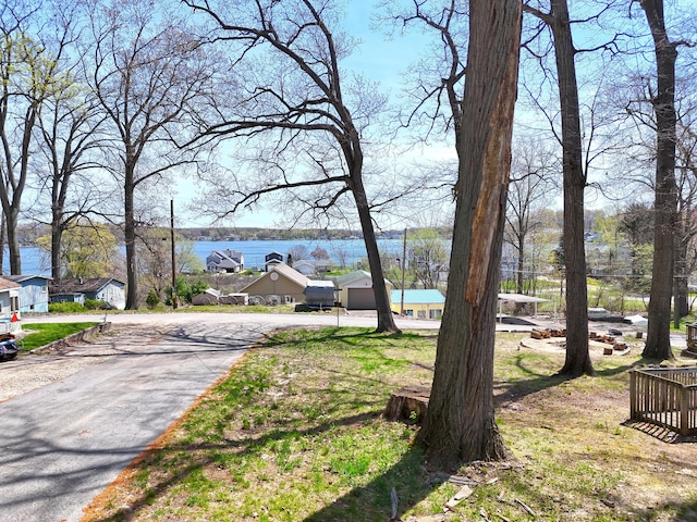 view of street featuring a water view