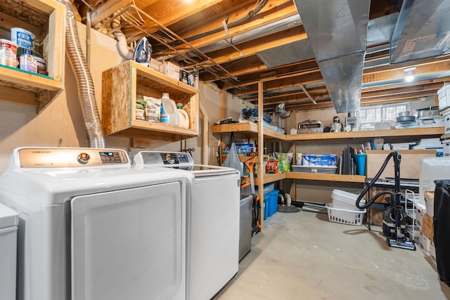 laundry area with laundry area and washing machine and dryer