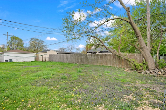 view of yard with fence