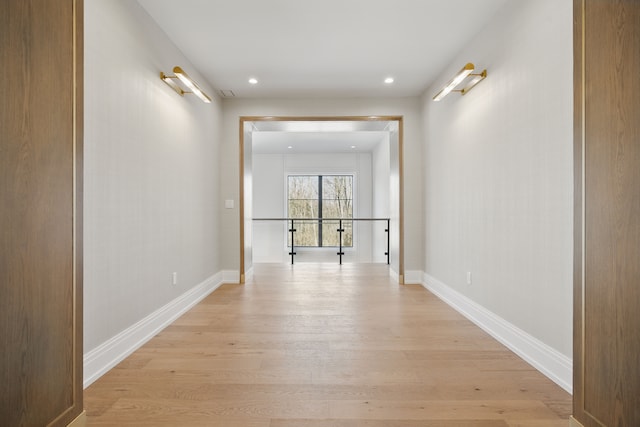 3281 Chickering Ln, Bloomfield Hills, MI 48302 - corridor with light wood-type flooring, baseboards, and recessed lighting