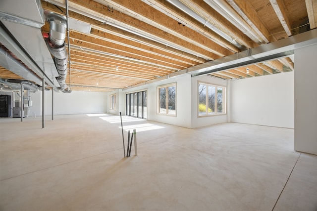 below grade area with heating unit