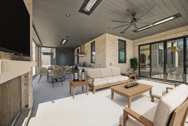 3281 Chickering Ln, Bloomfield Hills, MI 48302 - view of patio featuring an outdoor hangout area, outdoor dining area, and ceiling fan