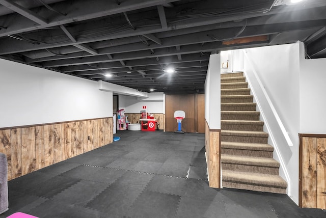 finished below grade area with stairs