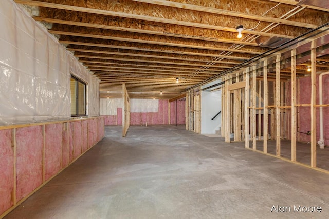 below grade area featuring stairs