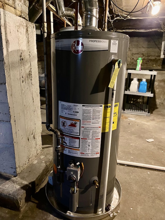 utilities featuring gas water heater