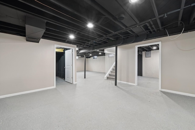 9119 Seminole, Redford, MI 48239 - finished basement featuring baseboards and stairway