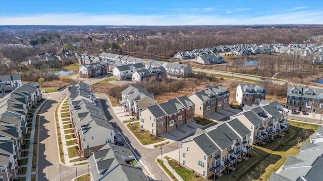 drone / aerial view with a residential view