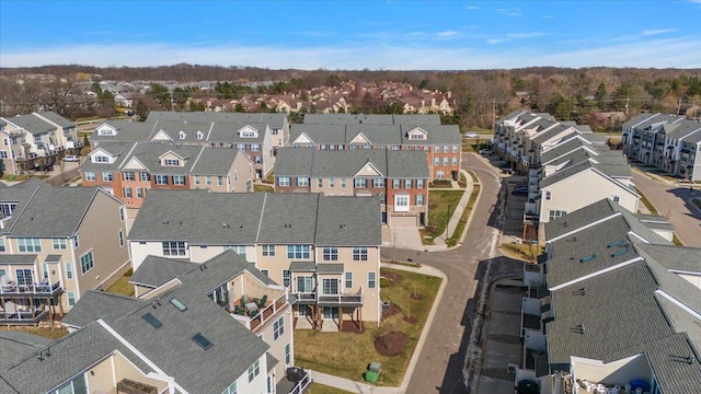 drone / aerial view with a residential view