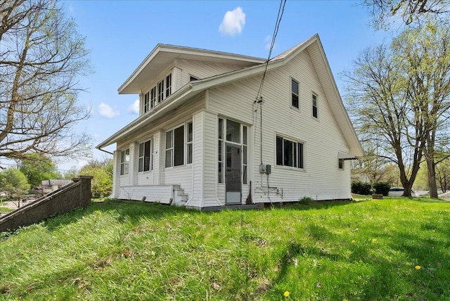 exterior space with a lawn