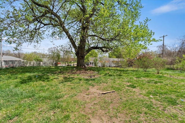 view of yard with fence