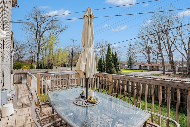 5184 Denwood St, Waterford, MI 48327 - deck featuring outdoor dining area and a fenced backyard