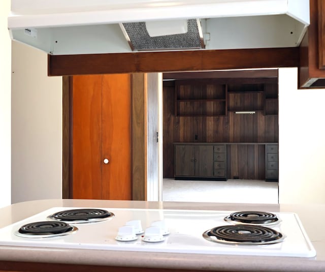 kitchen featuring white electric cooktop
