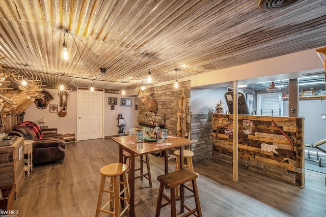 dining room featuring wood finished floors