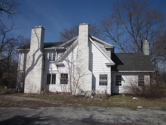 exterior space with a chimney
