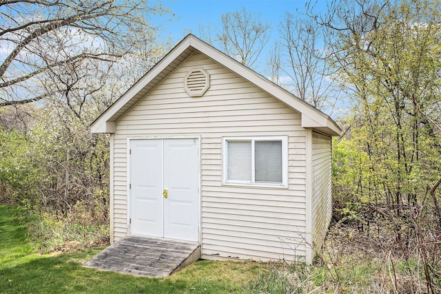 view of shed