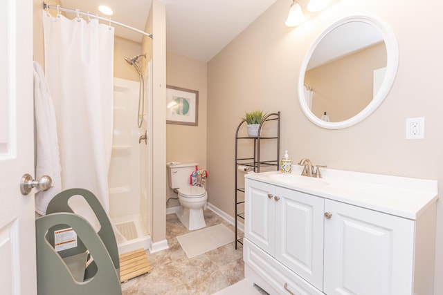 3941 Steamboat Ct, Ann Arbor, MI 48108 - full bathroom featuring toilet, tile patterned floors, a shower with shower curtain, and vanity
