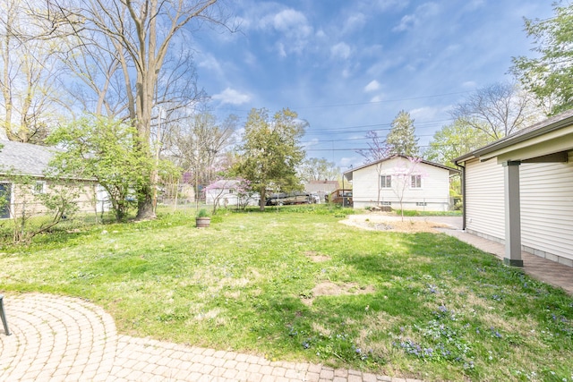 view of yard with fence