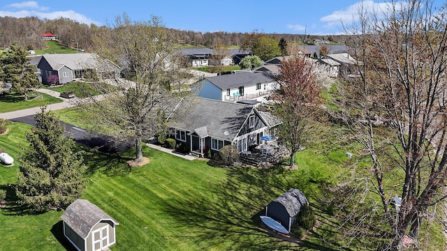 aerial view with a residential view