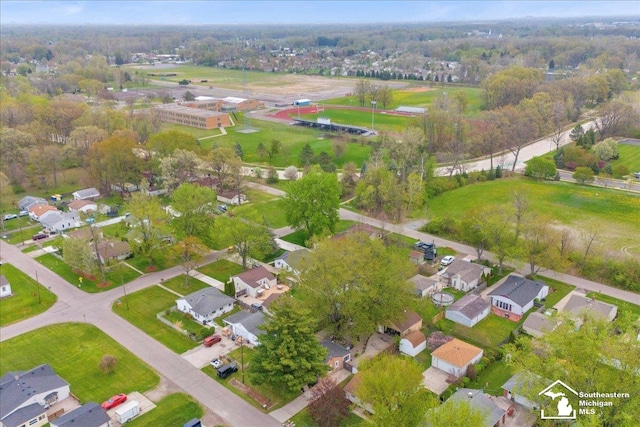 aerial view featuring a residential view