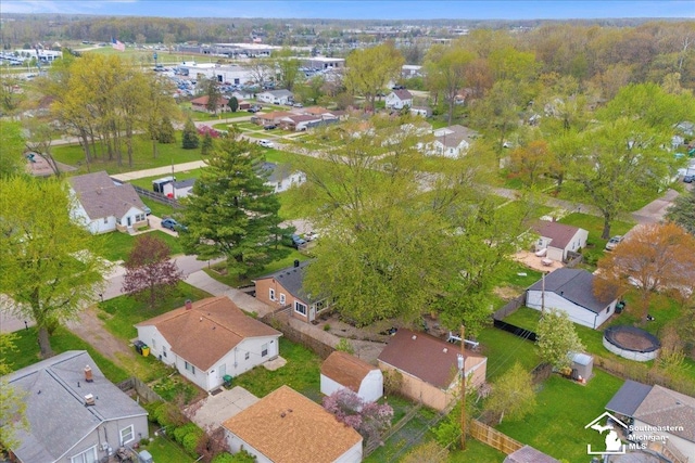 drone / aerial view with a residential view