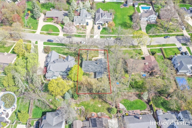 birds eye view of property featuring a residential view
