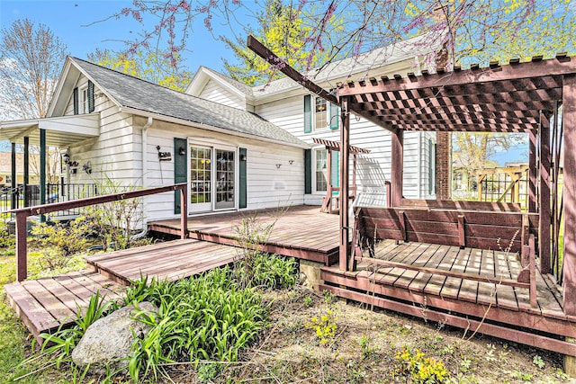 310 E Unadilla St, Pinckney, MI 48169 - wooden terrace with a pergola