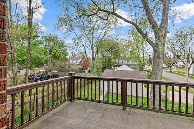 balcony featuring a residential view