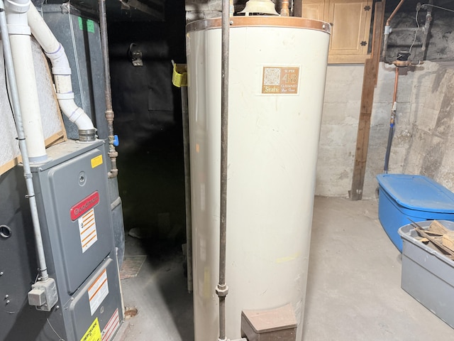 utilities featuring heating unit and water heater