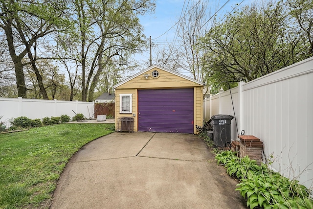1343 Northway St, Ferndale, MI 48220 - detached garage with concrete driveway and fence
