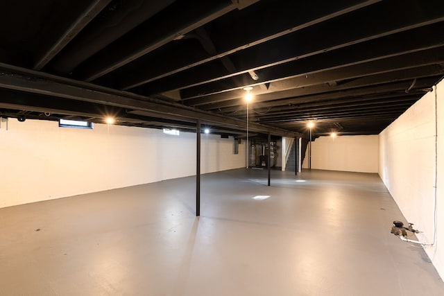 view of finished basement
