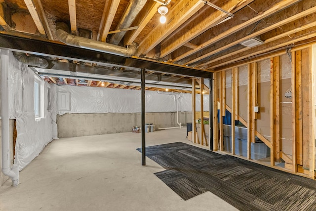 unfinished below grade area with visible vents