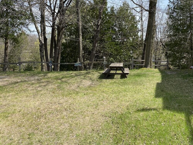 view of yard featuring fence