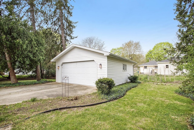 detached garage with fence