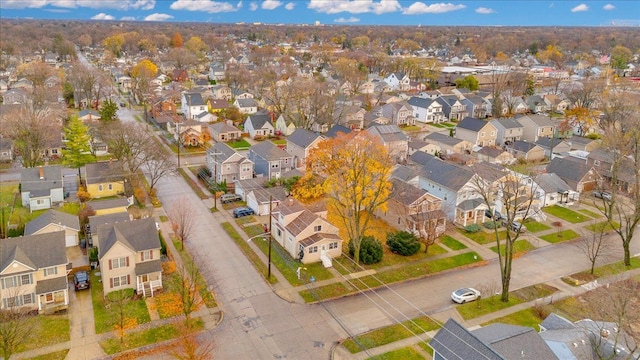 bird's eye view featuring a residential view